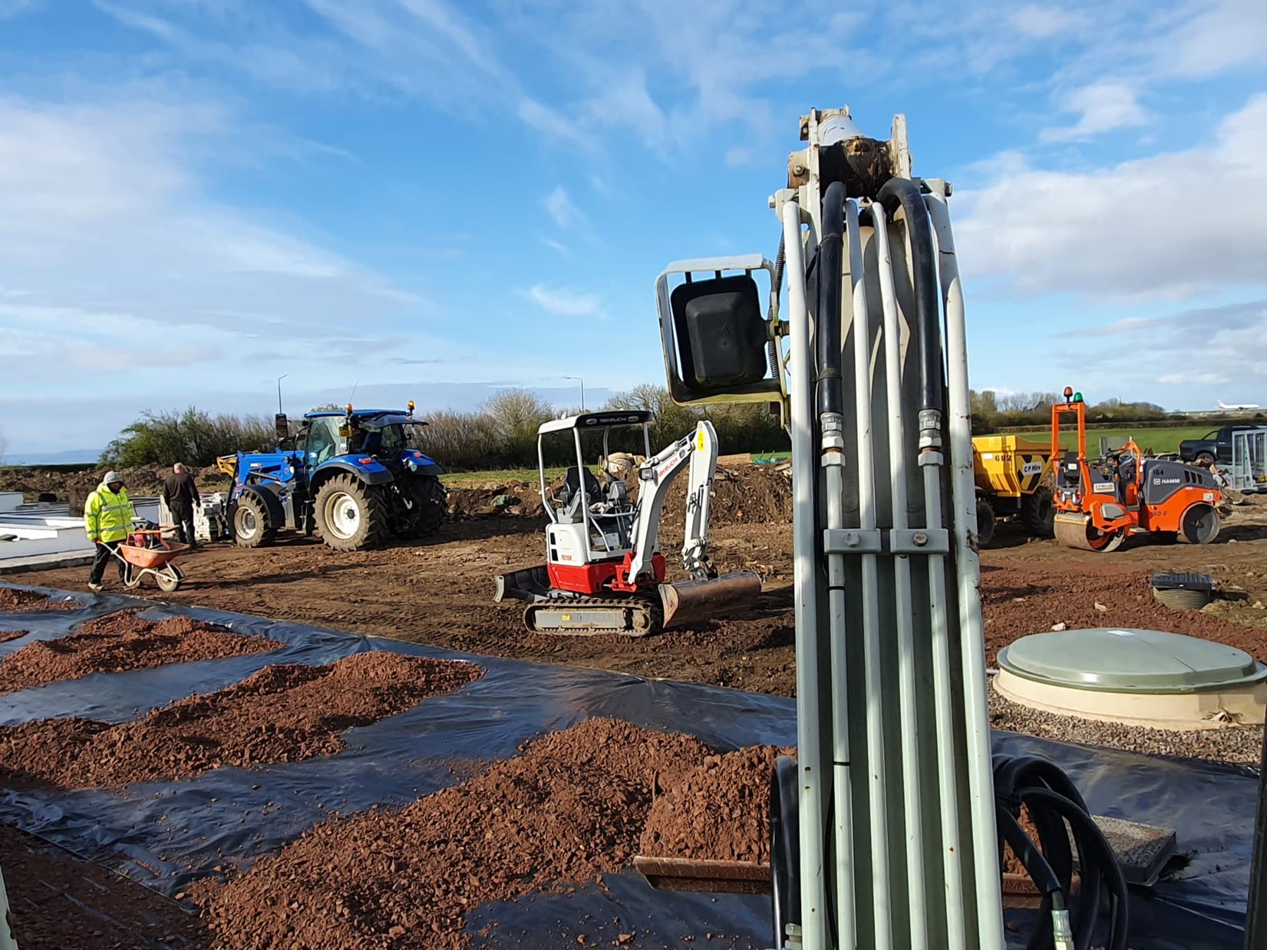 Jac Jones Construction plant and machinery working on a groundworks package in South Wales